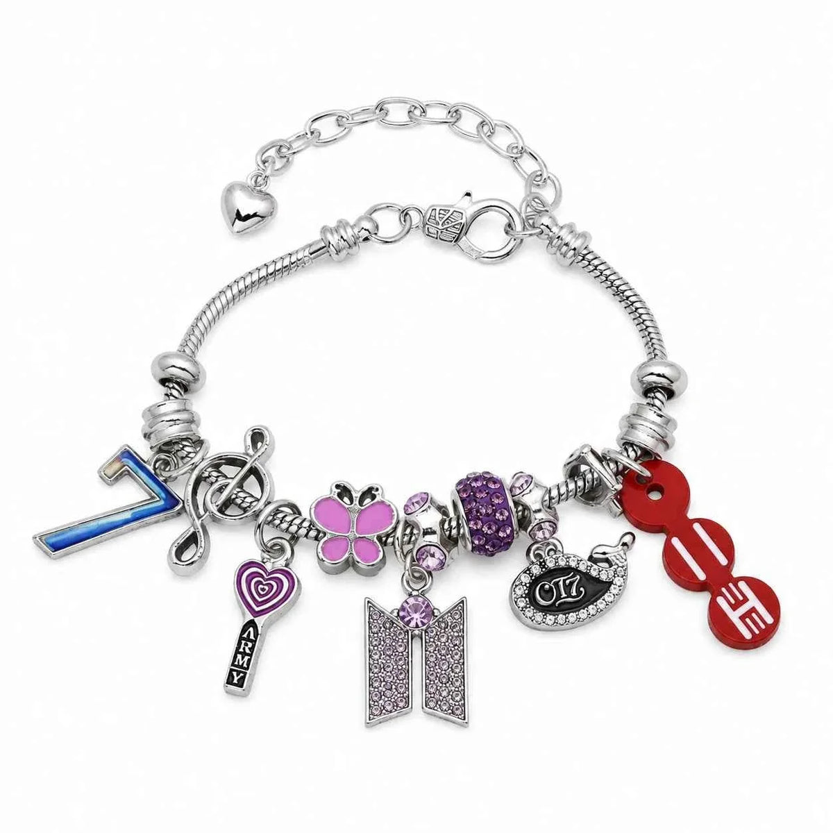 BTS-Inspired ARMY Fan Support Charm Bracelet