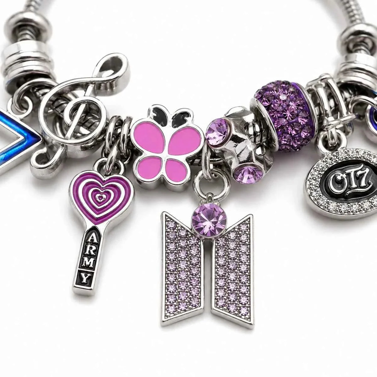 BTS-Inspired ARMY Fan Support Charm Bracelet
