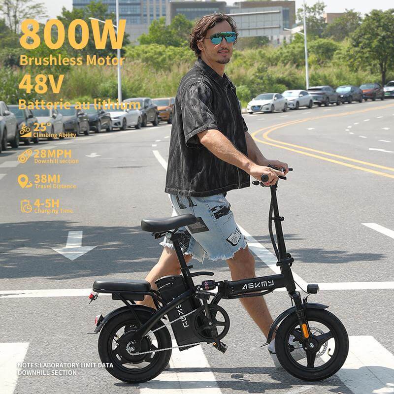 Foldable Electric Bike of E14: 800W Peak Motor 14" Tubeless Tires