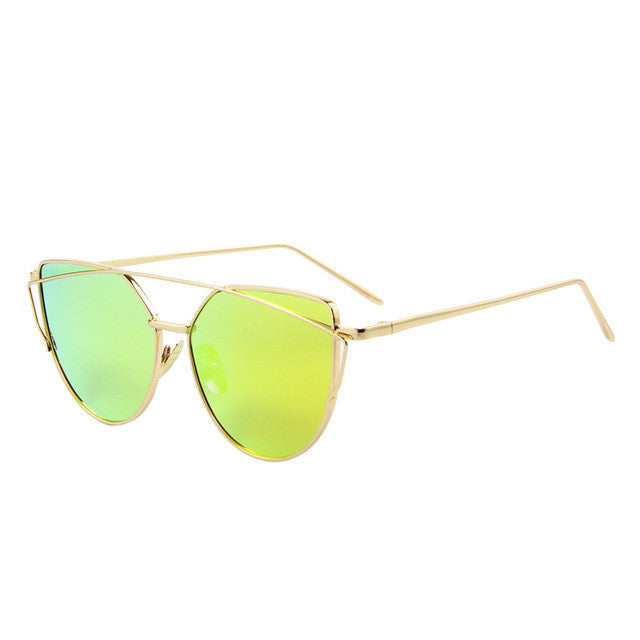 Flat Lens Cat Eye Sunglasses